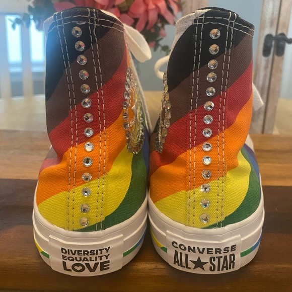 Converse Customized Diversity Equality Rainbow High-Top Sneakers - Picture 3 of 9
